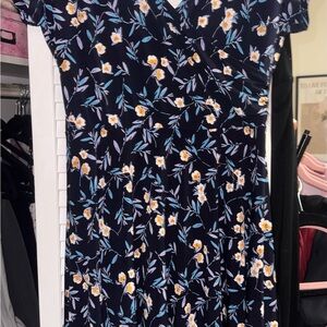 Kaileigh Navy Floral Midi Dress